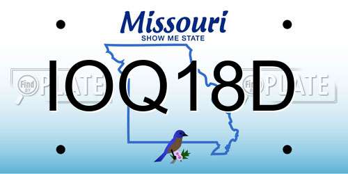 IOQ18D Missouri License Plate