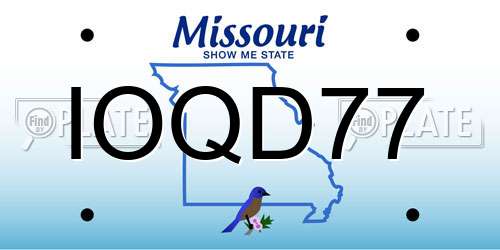 IOQD77 Missouri License Plate