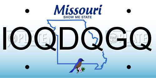 IOQDQGQ Missouri License Plate
