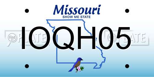IOQH05 Missouri License Plate