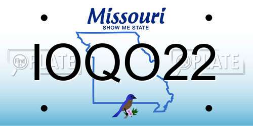 IOQO22 Missouri License Plate