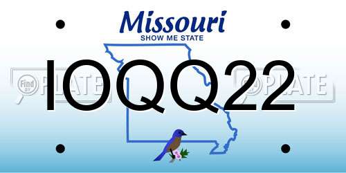IOQQ22 Missouri License Plate