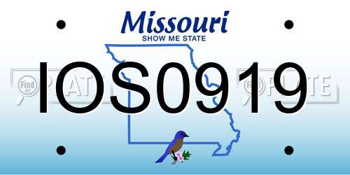 IOS0919 Missouri License Plate