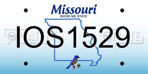 IOS1529 Missouri License Plate
