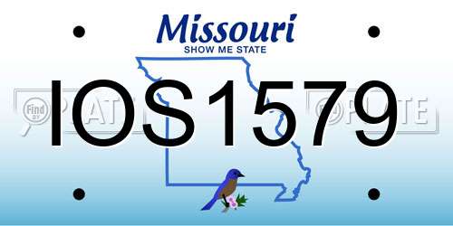 IOS1579 Missouri License Plate