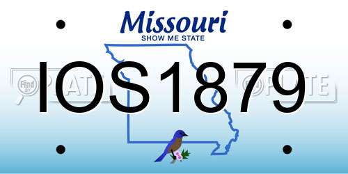 IOS1879 Missouri License Plate