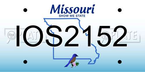 IOS2152 Missouri License Plate