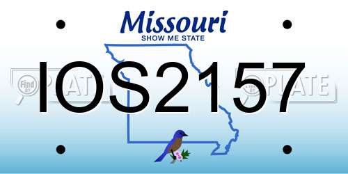 IOS2157 Missouri License Plate