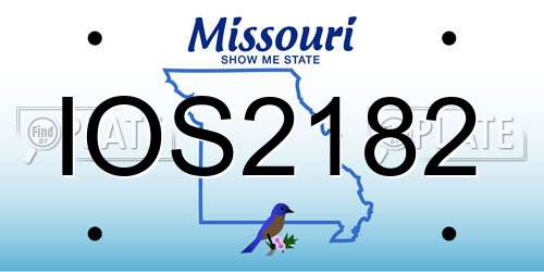 IOS2182 Missouri License Plate
