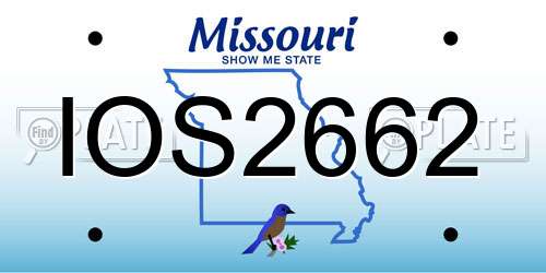 IOS2662 Missouri License Plate