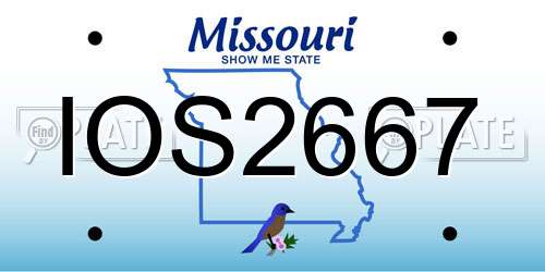 IOS2667 Missouri License Plate