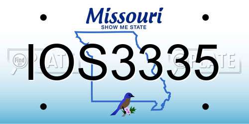 IOS3335 Missouri License Plate