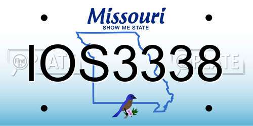 IOS3338 Missouri License Plate