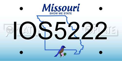 IOS5222 Missouri License Plate