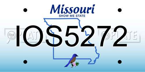IOS5272 Missouri License Plate