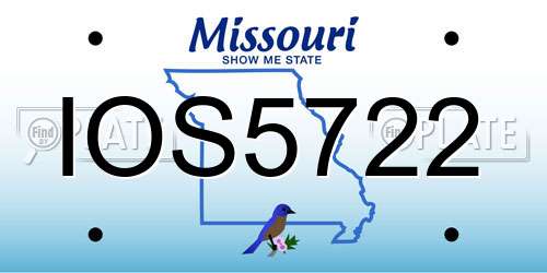 IOS5722 Missouri License Plate
