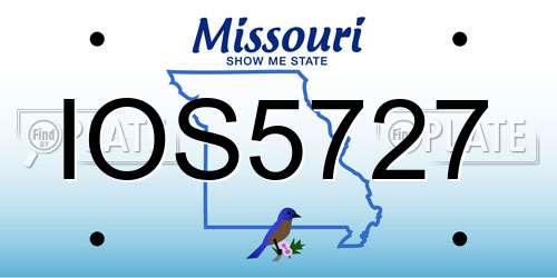 IOS5727 Missouri License Plate