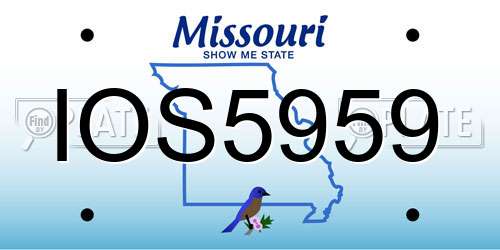 IOS5959 Missouri License Plate