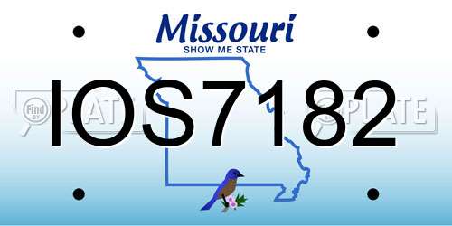 IOS7182 Missouri License Plate