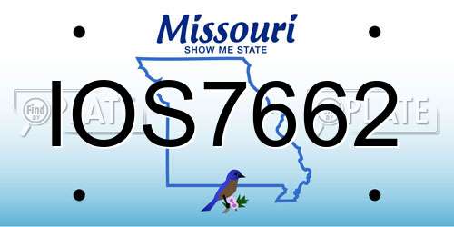 IOS7662 Missouri License Plate