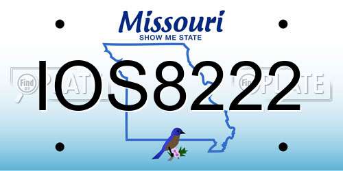 IOS8222 Missouri License Plate