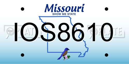 IOS8610 Missouri License Plate