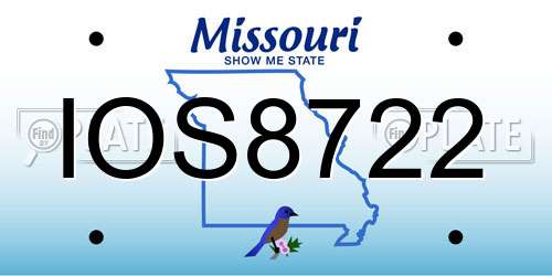 IOS8722 Missouri License Plate