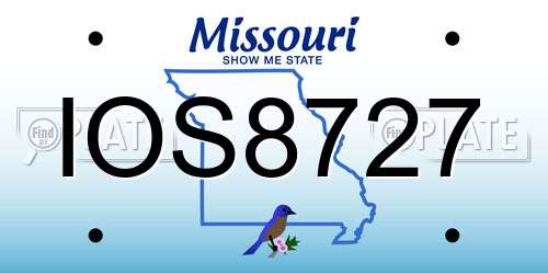 IOS8727 Missouri License Plate