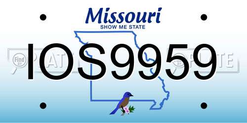 IOS9959 Missouri License Plate