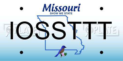 IOSSTTT Missouri License Plate