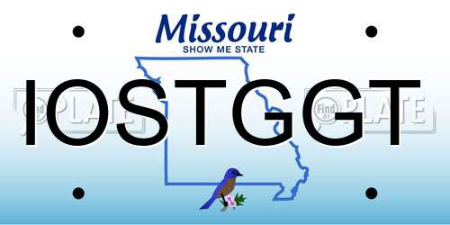 IOSTGGT Missouri License Plate