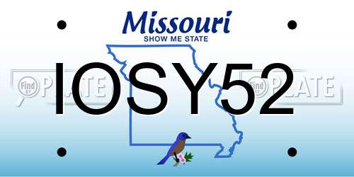 IOSY52 Missouri License Plate