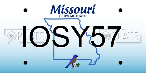 IOSY57 Missouri License Plate