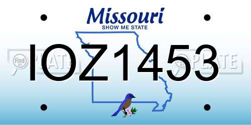 IOZ1453 Missouri License Plate