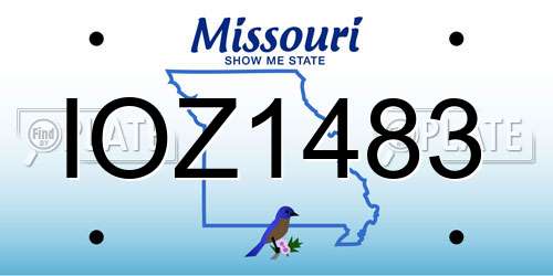 IOZ1483 Missouri License Plate