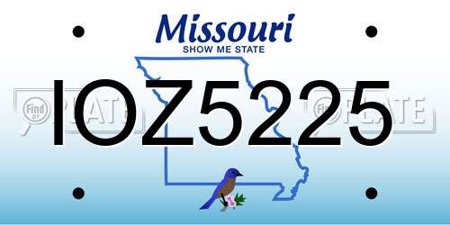 IOZ5225 Missouri License Plate
