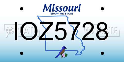 IOZ5728 Missouri License Plate