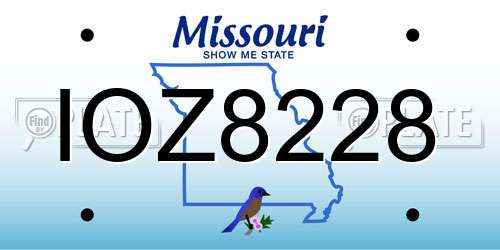 IOZ8228 Missouri License Plate