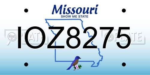 IOZ8275 Missouri License Plate