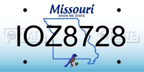 IOZ8728 Missouri License Plate