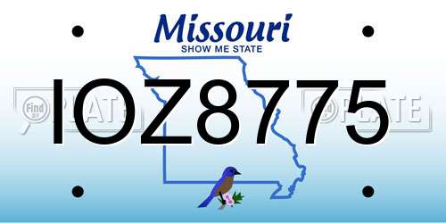 IOZ8775 Missouri License Plate
