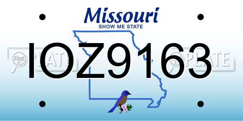 IOZ9163 Missouri License Plate