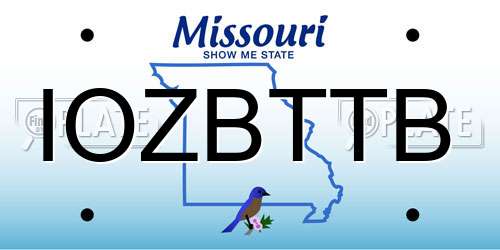 IOZBTTB Missouri License Plate