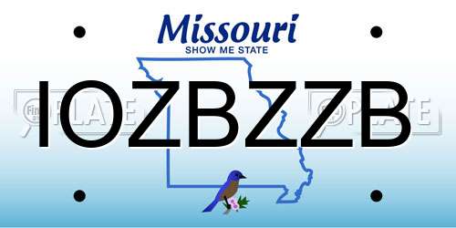 IOZBZZB Missouri License Plate