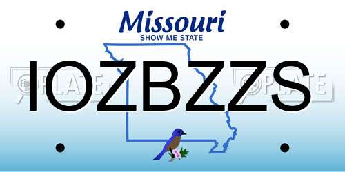 IOZBZZS Missouri License Plate