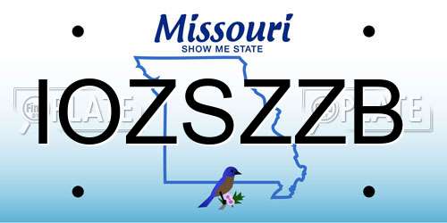 IOZSZZB Missouri License Plate