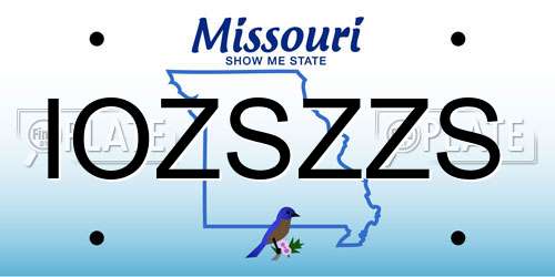 IOZSZZS Missouri License Plate