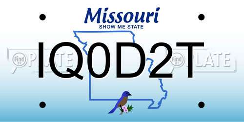 IQ0D2T Missouri License Plate