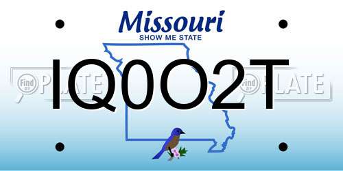 IQ0O2T Missouri License Plate