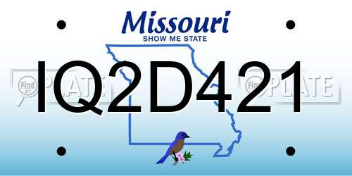 IQ2D421 Missouri License Plate